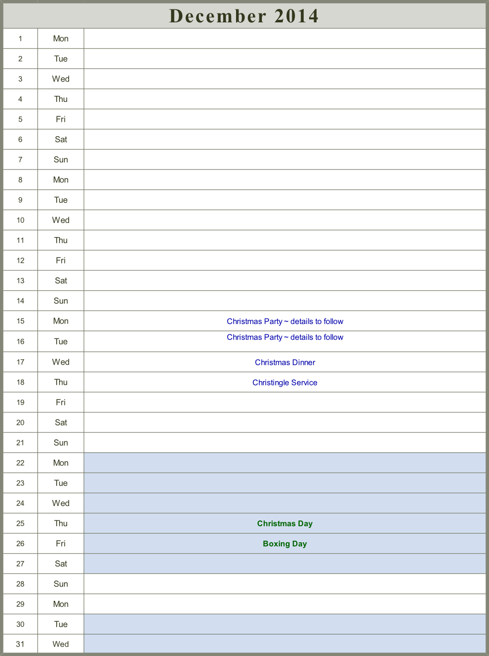Calendar