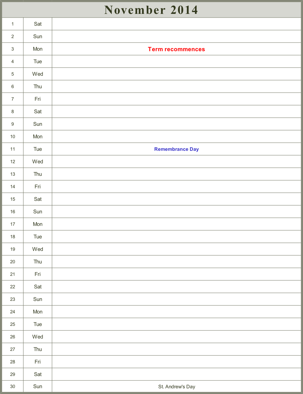 Calendar