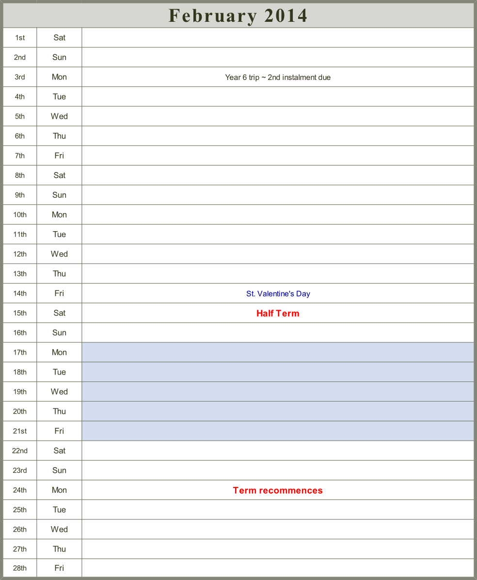 Calendar