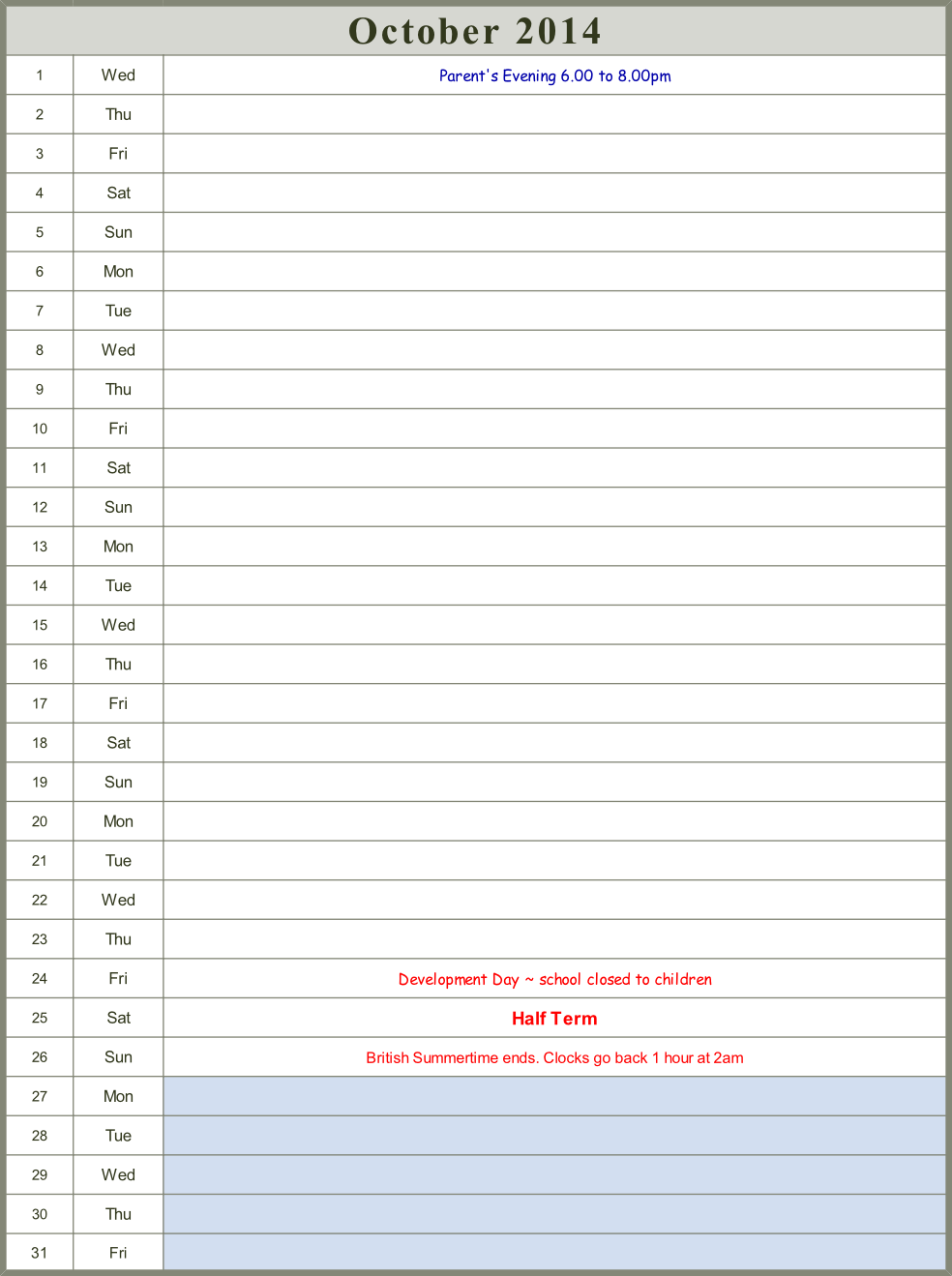 Calendar