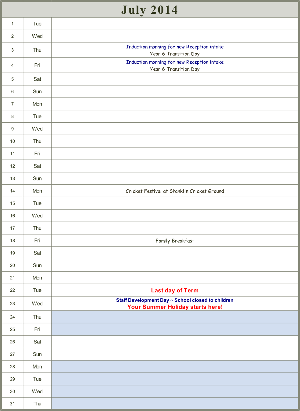 Calendar